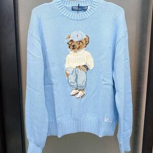 Polo Ralph Lauren Blue Sweater with Bear Motif
